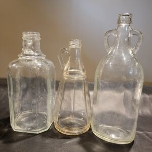 Elegant Clear Glass Bottle Set